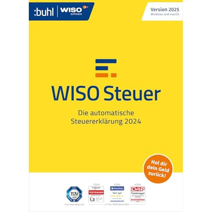 Buhl Data Service WISO Steuer 2025 (für Steuerjahr 2024) für Windows, Mac, Smartphones und Tablets | Digitaler Download, mit 64-Bit-System und Kostenloser Telefonsupport