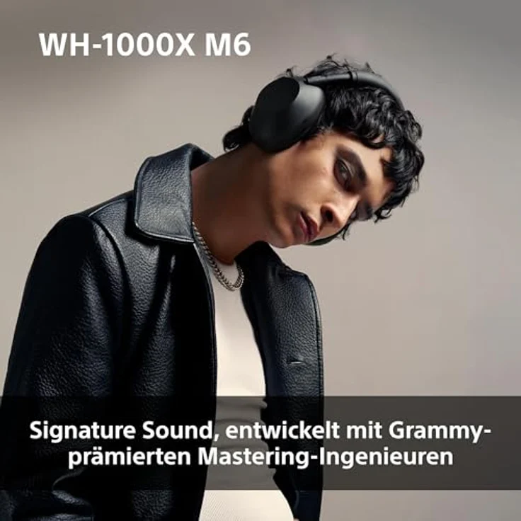 Sony WH-1000XM6, Noise Cancelling Over-Ear Wireless Kopfhörer mit Hi-Res Sound, 30 Std Akku, faltbarem Design - Schwarz – Bild 4