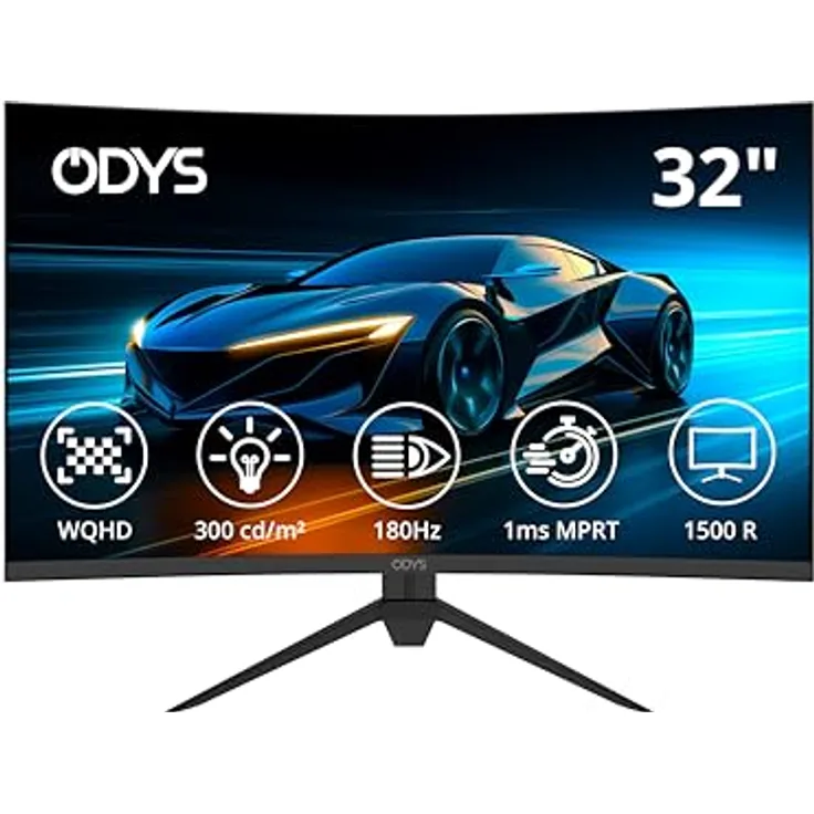 Odys Gaming Monitor XP32-X - 32 Zoll Curved FreeSync/G-Sync komp. Eye Care - Schwarz