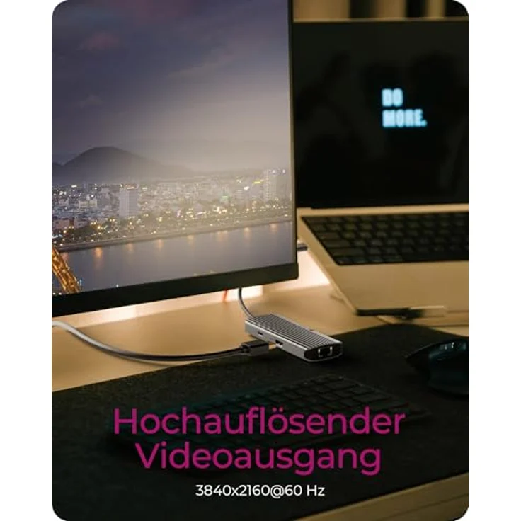 ICY BOX USB-C Docking Station (6-in-1) mit 1x HDMI (4K 60Hz), 3X USB 3.2 HUB, 100W Power Delivery, Aluminium, Gigabit-Ethernet, Windows & macOS, IB-DK4034a-CPD – Bild 2