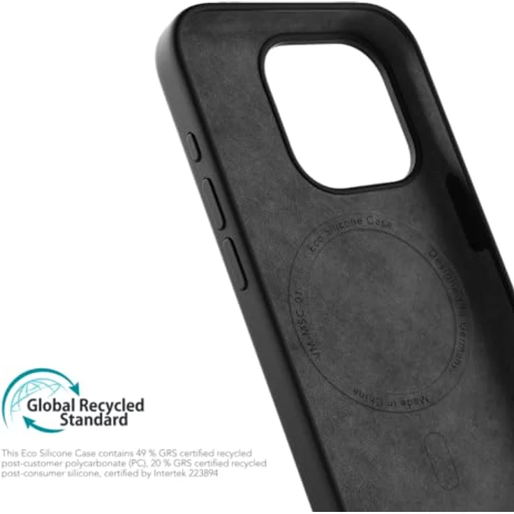 VONMÄHLEN ECO SILIKON CASE - Die nachhaltige magnetische Silikonhülle (Schwarz, iPhone 15 Pro) – Bild 5