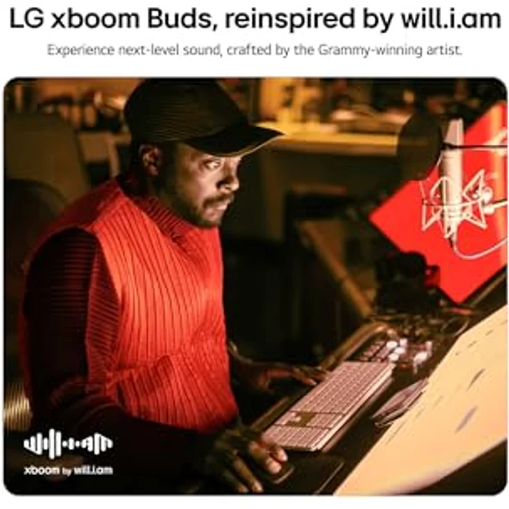LG xboom Buds Plus, Wireless In-Ear-Kopfhörer mit Active Noise Cancelling, Freisprechfunktion, UV-Reinigung, Schwarz – Bild 2
