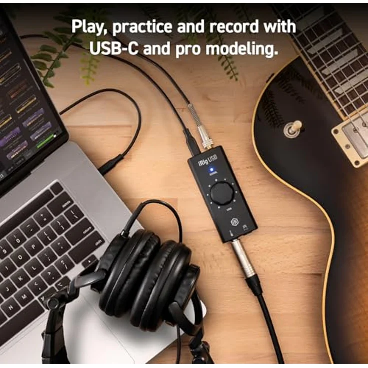 IK Multimedia iRig USB-C Gitarren-USB-Audiointerface für MAC und PC, hochauflösende Audioübertragung, AMP-Ausgang mit zwei FX/Thru-Modi, Eingangsverstärkungsregler, inkl. IK-App und Software-Paket – Bild 2