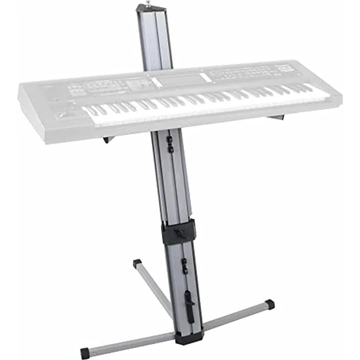 Classic Cantabile KS-100 Doppel-Keyboardständer - Keyboardständer 2-fach Höhenverstellbar - Keyboardstativ mit 25 kg Tragkraft pro Ebene - Anschluss für Mikrofonarm - Silber – Bild 3