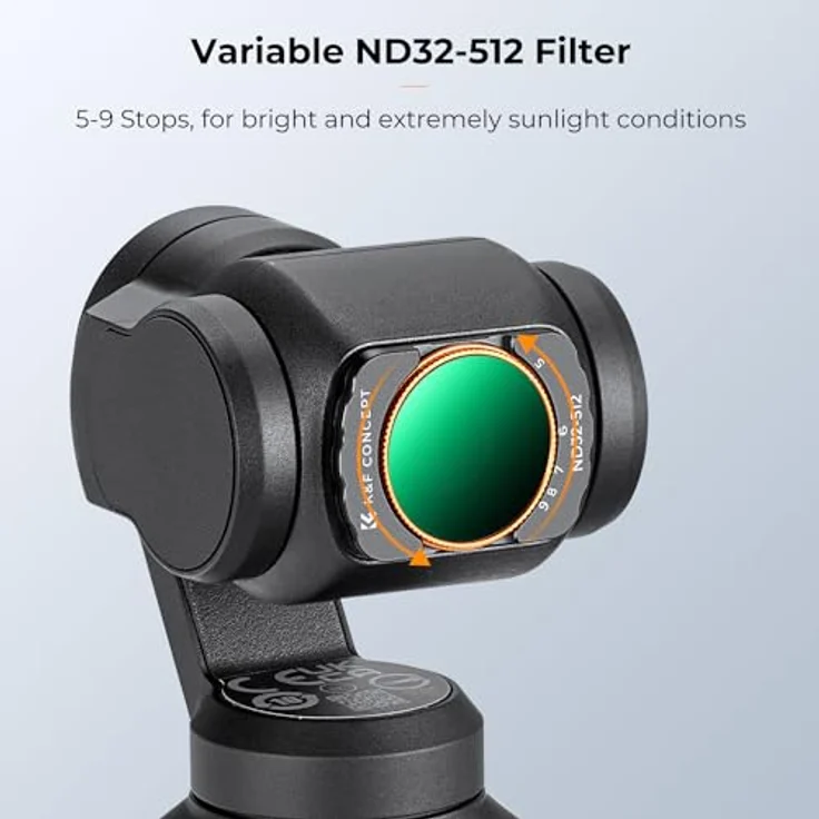 K&F CONCEPT magnetisches ND Filter Set für DJI Osmo Pocket 3/4, Variabler ND2-ND32 und ND32-512, Aluminiumrahmen, schnelle Montage, Multi-Beschichtung – Bild 5