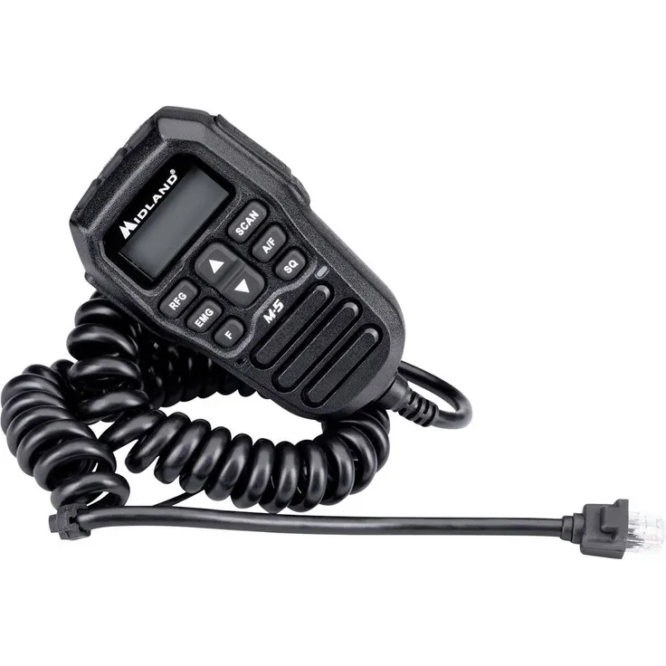Midland M-5 CB Mikrofon mit Display und Funktionstasten, Schwarz