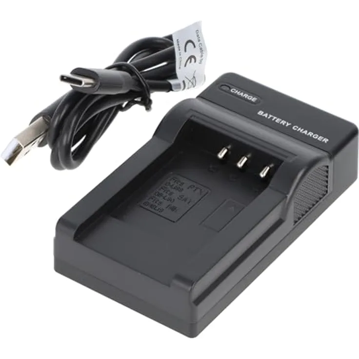AccuCell USB Ladegerät kompatibel für Nikon EN-EL19, Pentax D-LI88 und Sanyo DB-L80, kompakt und leistungsstark