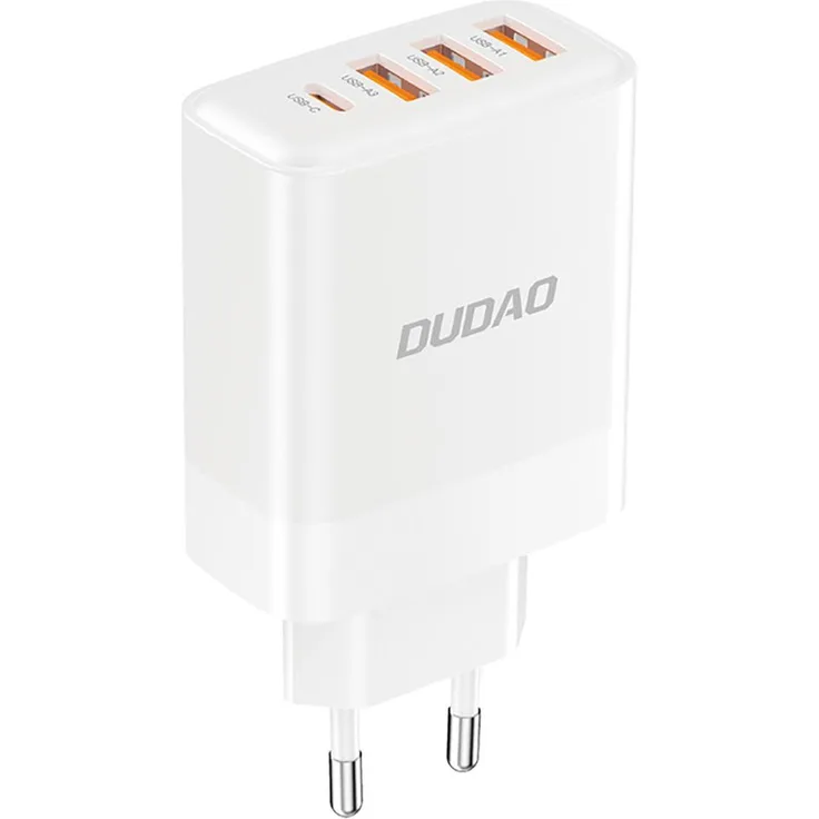Dudao A5HEU Ladegerät, 3x USB-A & USB-C PD20W, kompaktes Design, weiß