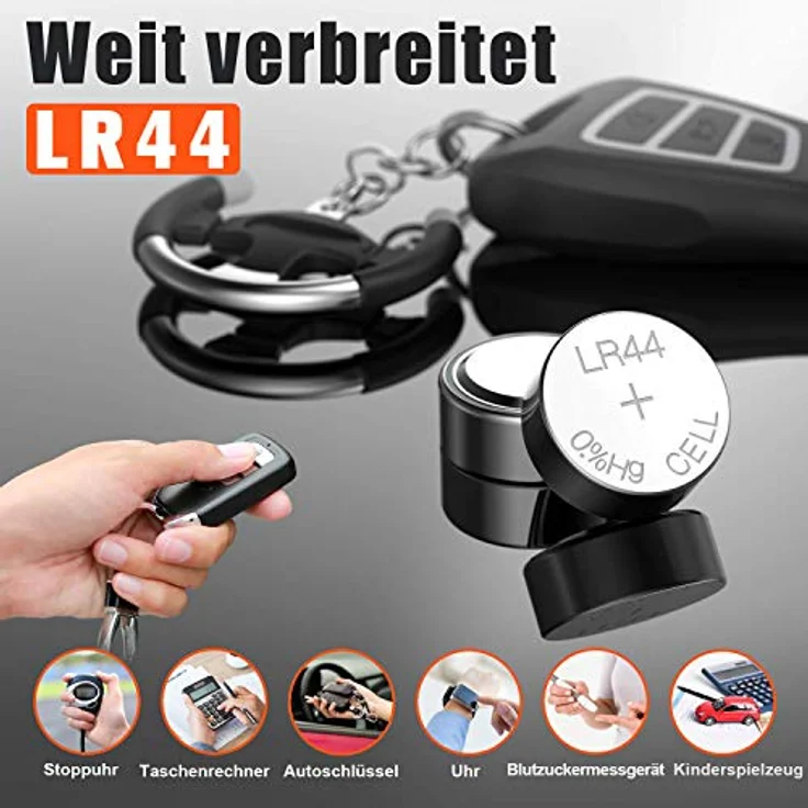 GutAlkaLi AG13 LR44 1.5V Alkaline Knopfzelle Batterien, 20 Stück, quecksilberfrei, hohe Kapazität 155 mAh – Bild 3