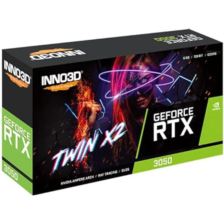 INNO3D GeForce RTX 3050 TWIN X2, Grafikkarte mit 6 GB GDDR6, PCIe 4.0, Lite Hash Rate, 1x DisplayPort, 1x HDMI 2.1 – Bild 3