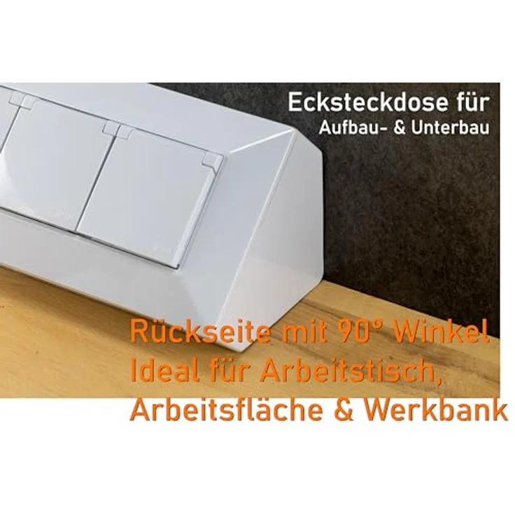 ChiliTec CHILITEC Steckdosenblock 23950, 2-fach mit Schutzklappen, USB-A+C, weiß – Bild 7