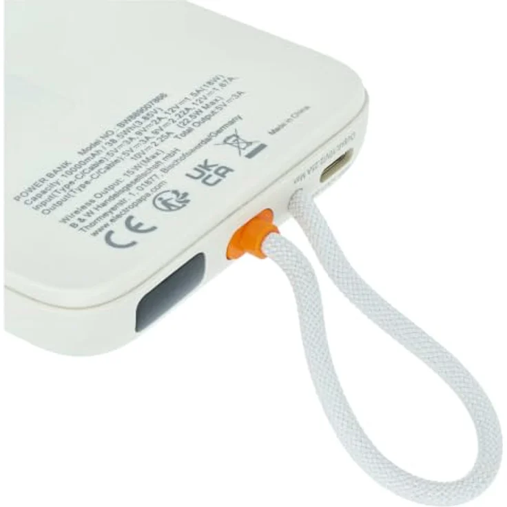 vhbw Powerbank 10000 mAh, Magnetisch Wireless, USB-C, 22,5 W, Beige, für schnelles Aufladen unterwegs – Bild 6