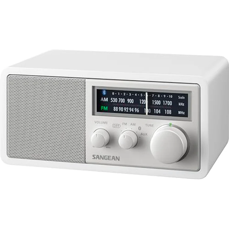Sangean WR-11BT+ LE, Tischradio mit Bluetooth und AUX-Eingang, Holzgehäuse, weiss – Bild 2
