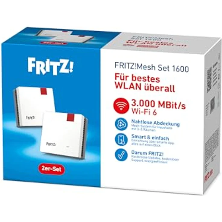 AVM MESH SET 1600 2-PACK, Router mit VDSL-Unterstützung und Mesh-Technologie, Weiss – Bild 5