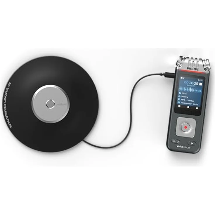Philips DVT8115 Meeting-Recorder mit 360°-Meeting Mikrofon und Sembly KI-basierten Cloud -Spracherkennung, Schwarz – Bild 3