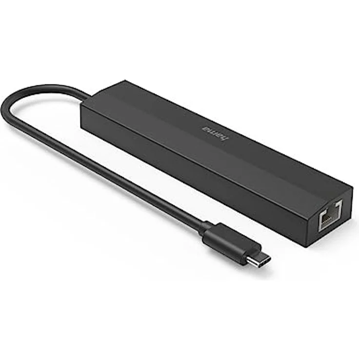 Hama USB-Hub 6 Ports (3x USB-A, USB-C, HDMI, LAN/Ethernet, für Maus, Tastatur, Monitor, Netzwerk etc., bis zu 5 Gbit/s, Ultra HD, 4K, Thunderbold, Power Delivery), Klein – Bild 2