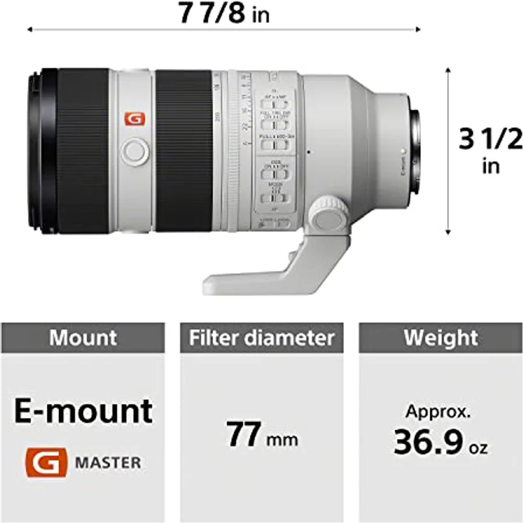 Sony SEL70200GM2, Telezoom-Objektiv 70-200mm F2.8, Autofokus, leicht, staub- und feuchtigkeitsgeschützt, schwarz – Bild 3