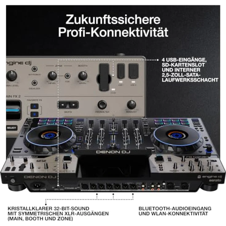 Denon DJ Prime 4 G2, DJ-Controller mit Thon Case Bundle – Bild 9