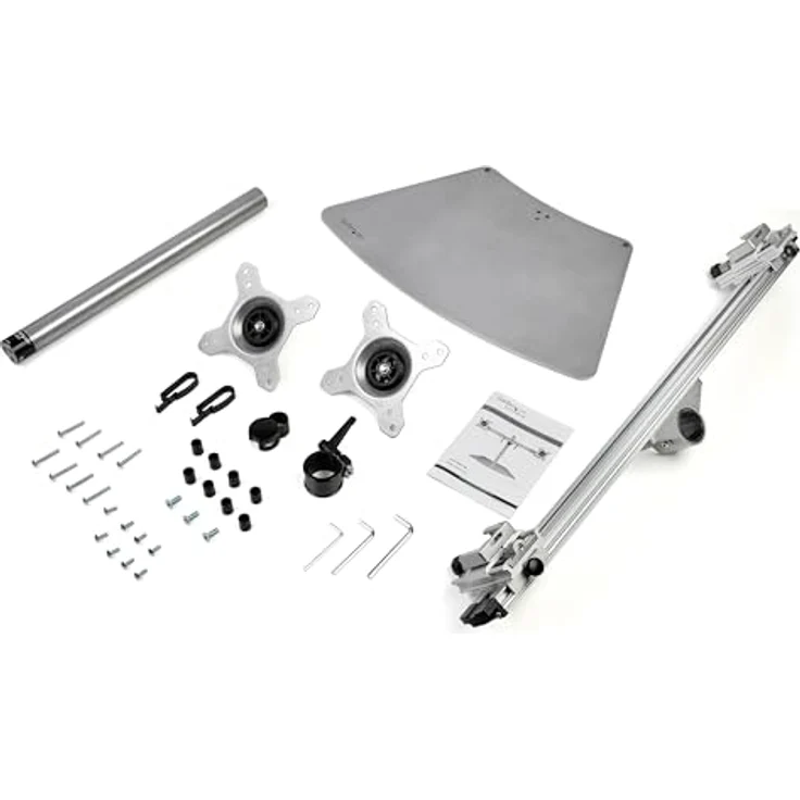 StarTech.com Dual Monitor Stand - Horizontal - für bis zu 24 ZollVESA-Monitore - Silber - Verstellbare Tischhalterung 2 Monitore (ARMDUOSS) – Bild 6