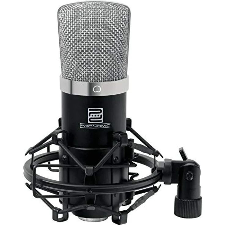 Pronomic CM-22 Studio Großmembranmikrofon XLR-Kondensormikrofon inkl. Popkiller und Screen Set, Schwarz/Gold, Studioqualität mit FET-Vorverstärker – Bild 3