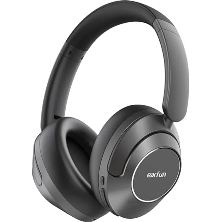 Earfun Wave Pro HP200B Black Drahtlose On-Ear-Kopfhörer mit Hi-Res Audio-Zertifizierung, Aktiver Geräuschunterdrückung und Bis zu 80 Stunden Akkulaufzeit – Bild 1