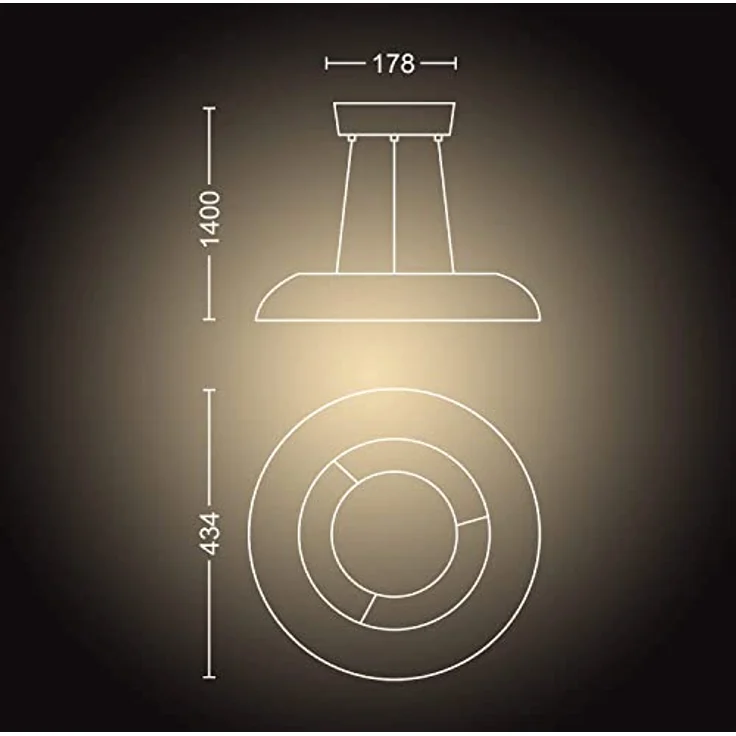 Philips Hue Amaze Bluetooth LED Pendelleuchte 3000lm inkl. Dimmschalter - Schwarz – Bild 3
