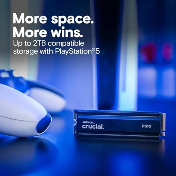 CRUCIAL P510 1 TB SSD M.2 NVMe Heatsink, PCIe 5.0 Gen5, 11.000 MB/s Lesen, 9.500 MB/s Schreiben, intern – Bild 7