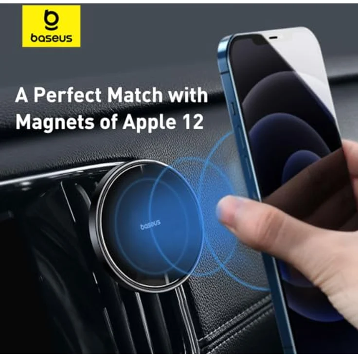 Baseus MagSafe Magnetic Car Mount, Smartphone Halterung mit 360 Grad Drehung, Schwarz – Bild 3
