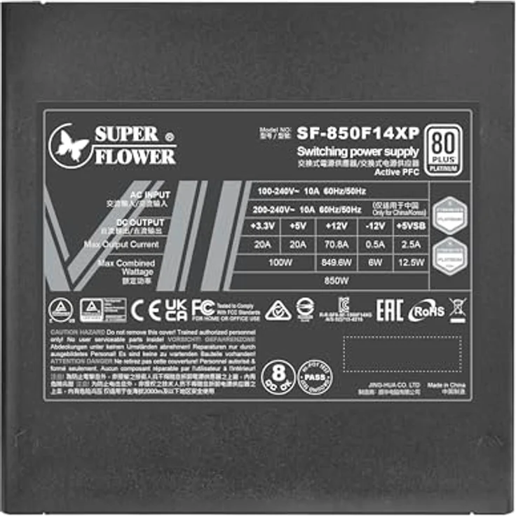 Super Flower Leadex VII PRO 80 PLUS Platinum, ATX 3.0, PCIe 5.0 - 1000 Watt (1000 W), PC Netzteil, Schwarz, 1.000 Watt Dauerleistung, PCIe 5.0, Semi-passiv – Bild 6