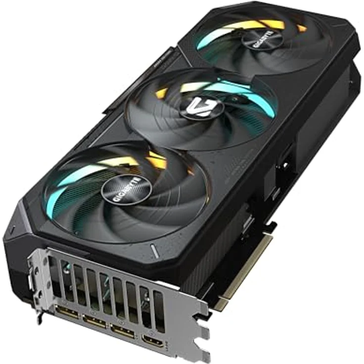 Gigabyte GeForce RTX 5080 Gaming OC 16G Grafikkarte - 16GB GDDR7, 256 Bit, PCI-E 5.0, 2730MHz Core Clock, 3 x DisplayPort, 1 x HDMI, GV-N5080GAMING OC-16GD, RGB Halo, WINDFORCE Kühlsystem, Dual BIOS - Schwarz – Bild 4