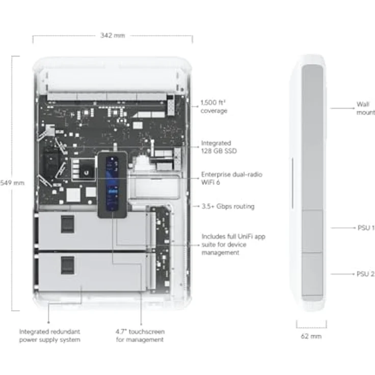 UbiQuiti Dream Wall, Reichweitenverstärker Repeater, 44,5 cm x 12,5 cm x 66,7 cm – Bild 6