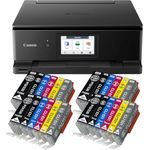 IC-Office TS8750, Tintenstrahl Multifunktionsdrucker 3-in-1 mit Duplex, WLAN, AirPrint, SD-Karten Slot, schwarz + 24 XXL Tintenpatronen