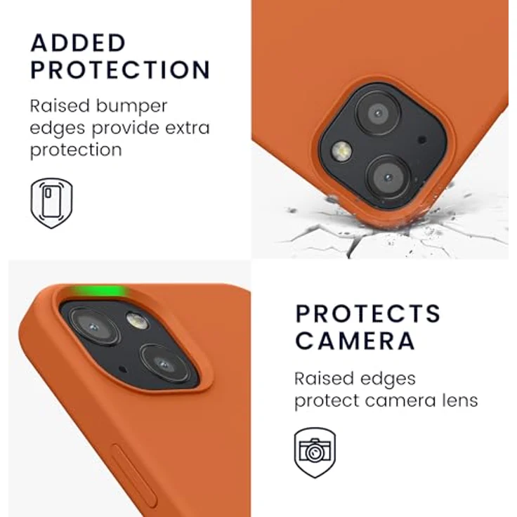 kwmobile Handyhülle für iPhone 13 Silikon Case in Warme Aprikose, flexibles Soft Backcover mit kabellosem Laden – Bild 3