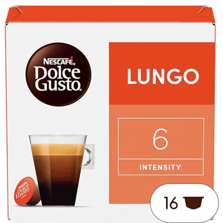 Nescafé Dolce Gusto Caffè Lungo, Kaffee Kapseln, 16 Portionen, 1er Pack, 112g – Bild 1