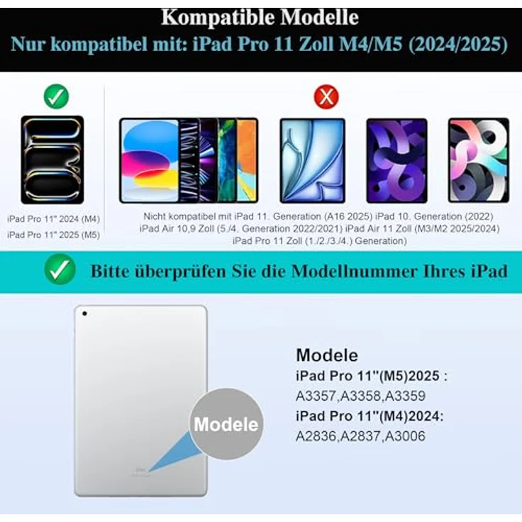 WIWU iPad Pro 11 Hülle mit Tastatur, 3 in 1 Magnetische Abnehmbare Tasche, Beleuchtete Tasten und Touchpad, Schwarz für iPad Pro 11" (M4/M5 2024/2025) – Bild 2