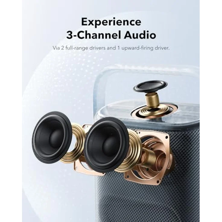 soundcore Motion X500 Tragbarer Bluetooth Lautsprecher, Kabelloser Lautsprecher Immersivem Spatial Audio, 3× Detailreicher, Kabelloses Hi-Res, 3 Treiber, Aufwärtsgerichteter Treiber harmonischem Licht – Bild 4