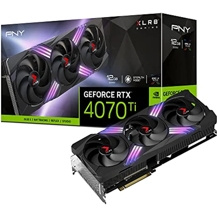 PNY GEFORCE RTX™ 4070Ti 12GB XLR8 Gaming Verto Epic-X RGB™ DLSS 3 Triple Fan Grafikkarte – Bild 1
