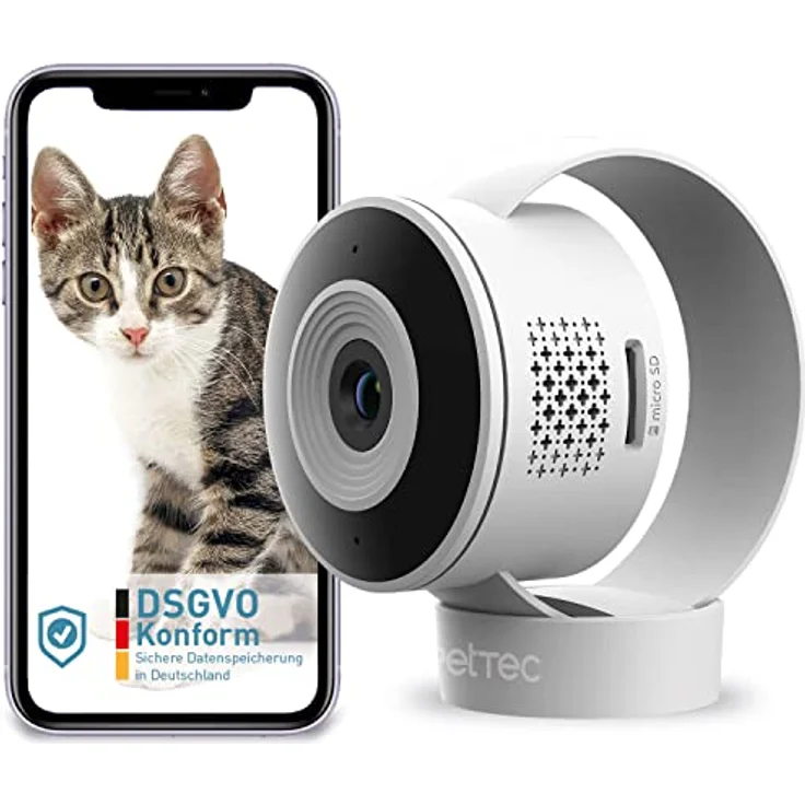 PetTec Haustierkamera mit App Bewegungsmelder Handyübertragung WiFi Hundekamera WLAN Hunde Kamera Zuhause Haustier Überwachungskamera – Bild 1