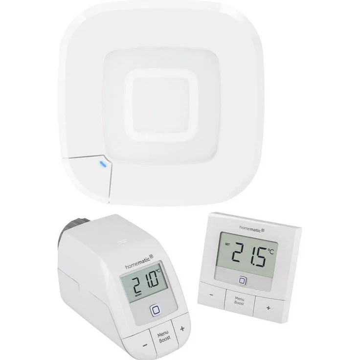 Homematic IP Set, Funk Access Point 2 mit Heizkörper- und Wandthermostat, Smart Home Hub, Weiss