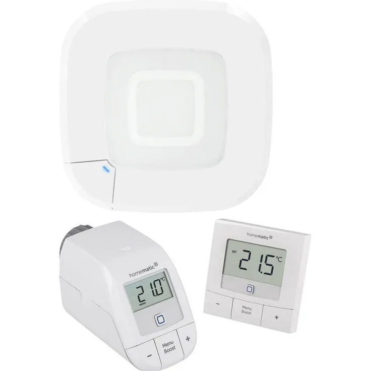 Homematic IP Set, Funk Access Point 2 mit Heizkörper- und Wandthermostat, Smart Home Hub, Weiss