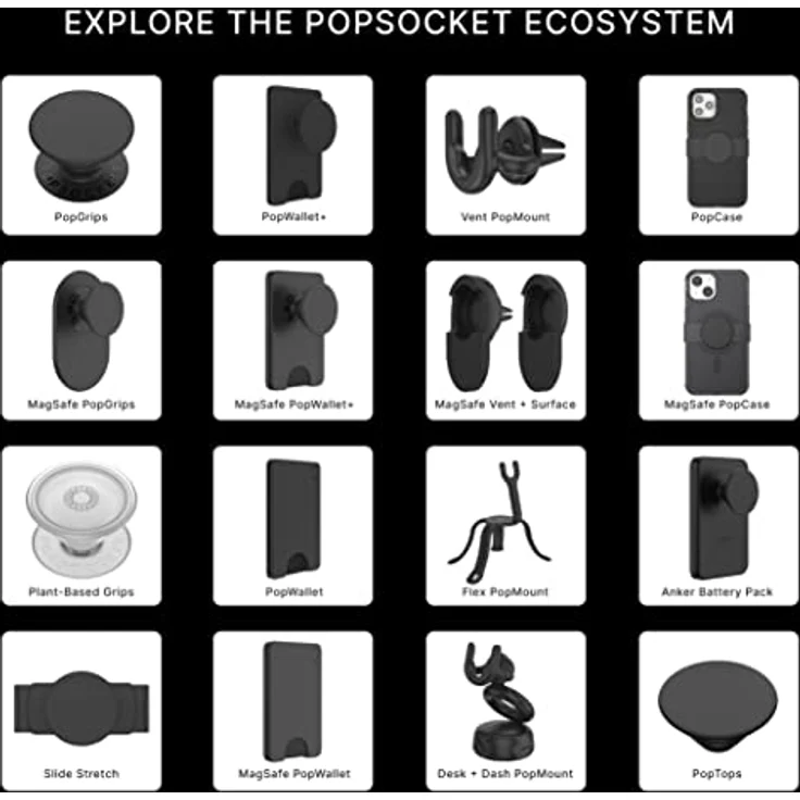 PopSockets Backcover mit Popsockets Solid Clear (iPhone 13, iPhone 13 Pro, iPhone 14), Smartphone HÃ¼lle, Schwarz – Bild 6