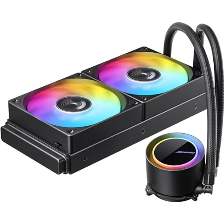 Jonsbo TG-240 All-in-One-PC-Wasserkühlung, Schwarz, 240-mm-Radiator mit RGB-Beleuchtung und zwei vorinstallierten Lüftern, kompatibel mit AMD und Intel Sockeln – Bild 5