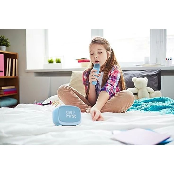 myFirst Voice 2 Tragbares Interaktives Mikrofon & Wireless-Lautsprecher, Bluetooth, mit AI-Stimmenwechseltechnologie und einstellbarer Hallkontrolle, Blau – Bild 4