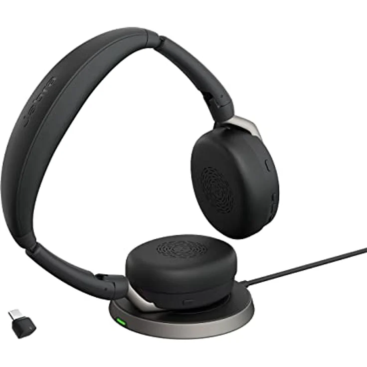 Jabra Evolve2 65 Flex - Schnurloses Stereo-Bluetooth-Headset mit geräuschunterdrückender Jabra ClearVoice Technologie und hybrider ANC - für MS Teams zertifiziert - Schwarz – Bild 1