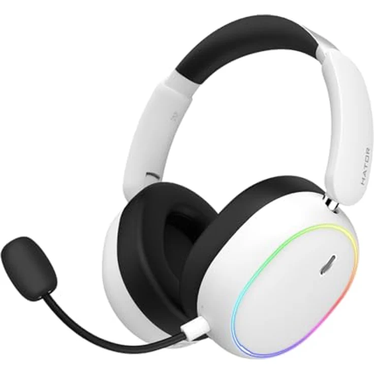HATOR Phoenix 2 Wireless Gaming-Headset, Weiß, Hi-Res Sound, Hybrid ANC, Spatial Audio, 45h Akkulaufzeit – Bild 1