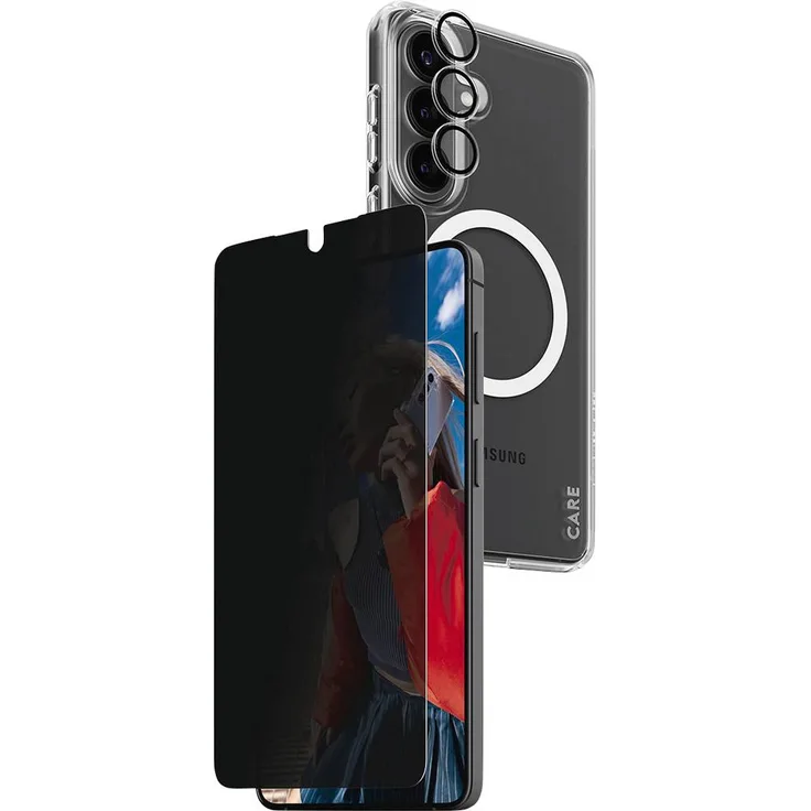 PanzerGlass Displayschutzglas mit Blickschutz für Samsung Galaxy S26+, 3-in-1 Privacy Protection Bundle, ultra-weite Passform, EasyAligner inklusive