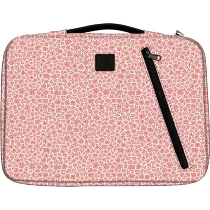 Exacompta Laptophülle Liberty, Kunstfaser, rosa, bis 35,6 cm (14 Zoll), wasserabweisend, mit einziehbarem Griff und Reißverschlusstasche – Bild 2