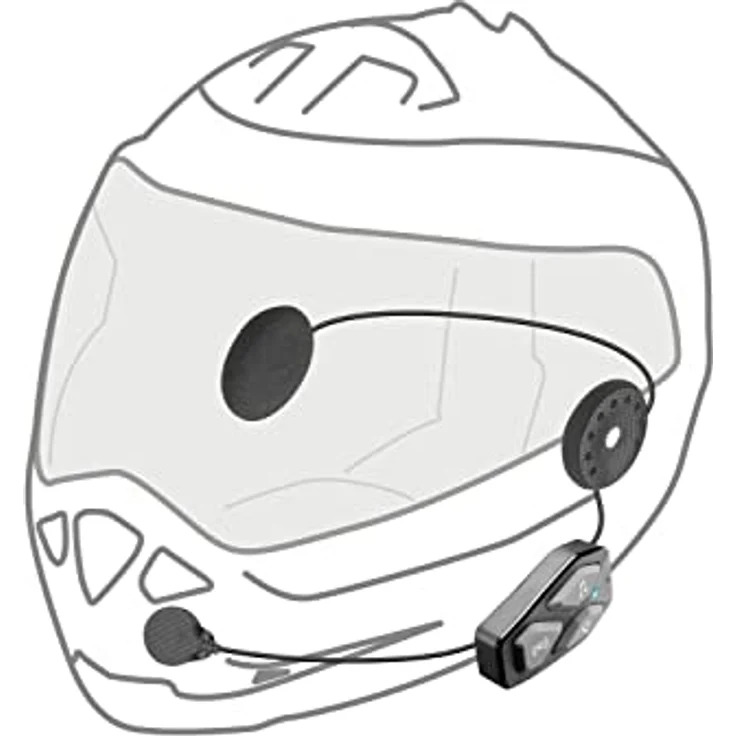 Interphone | COM3 | Single | Bluetooth 5.1 Motorrad-Gegensprechanlage für Motorradhelme, 32-mm-Kopfhörer, Motorradnutzung, Entfernung 500 m, Autonomie 10 Stunden, Musik, GPS, wasserdicht IP67 – Bild 2