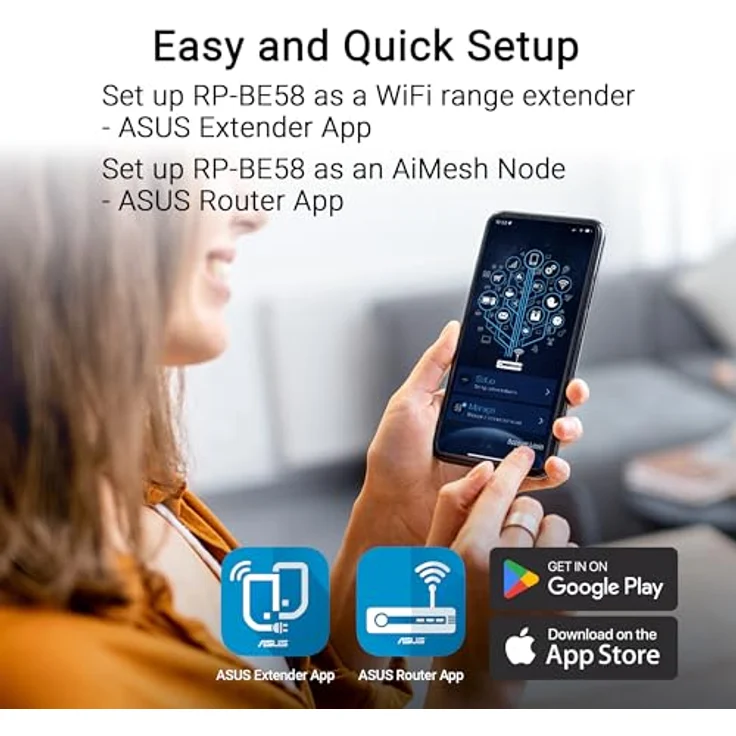 Asus RP-BE58, WLAN Repeater mit WiFi 7 und AiMesh-Technologie, bis zu 204 m² Reichweite – Bild 6