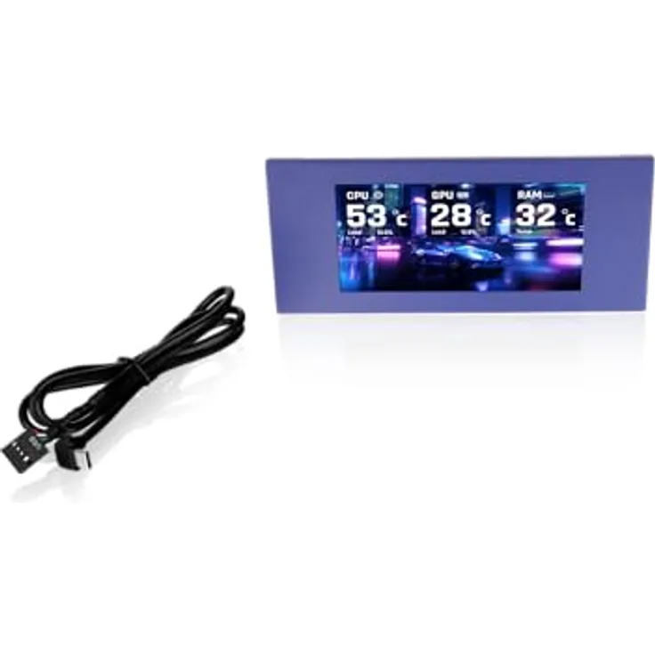 Thermaltake View 600 LCD Panel Kit, 6.0" TFT-LCD Display mit 1480 x 720 Pixeln, Future Dusk, individuelle Anpassung über TT RGB Plus Software